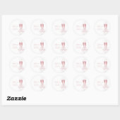 Parel- en Prosecco Roze Bruidsdiner Ronde Sticker (Vel)