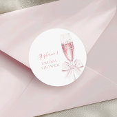 Parel- en Prosecco Roze Bruidsdiner Ronde Sticker