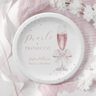 Parel- en Prosecco Roze Bruidsdouche Papieren Bordje