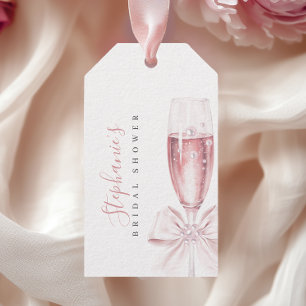 Parel- en Prosecco Roze Bruidsfeest Labels Cadeaulabel