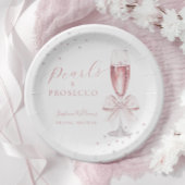Parel- en Prosecco Roze Bruidsmeisjeshuwelijksfees Papieren Bordje