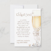 Parel- en Prosecco-thema Bruidsmeisjesshower Bedankkaart (Voorkant)