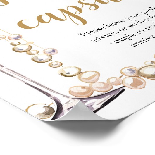 Parel- en Prosecco-tijdscapsule Bruidsdiner Poster (Hoek)