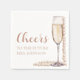 Parel en Prosecco Toekomstige Mrs Bruidsdouche Servet