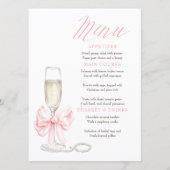 Parel- en Prosecco Whimsical Chic Menu Kaarten (Voorkant)