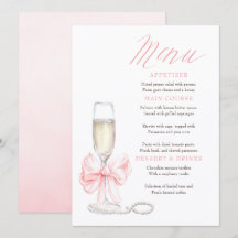 Parel- en Prosecco Whimsical Chic Menu Kaarten