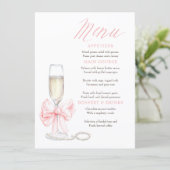 Parel- en Prosecco Whimsical Chic Menu Kaarten (Staand voorkant)