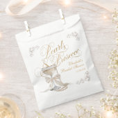 Parel en Prosecco Witte Strik Bruidsdouche Bedankzakje (Geknipt)