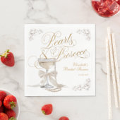 Parel en Prosecco Witte Strik Bruidsdouche Servet (Insitu)