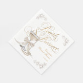 Parel en Prosecco Witte Strik Bruidsdouche Servet (Hoek)