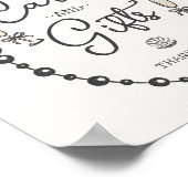 Parel- en Prosecco Zwarte Strik Kaarten & Cadeaus  Poster (Hoek)