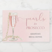Parel- en Roze Prosecco Bruidsfeest Sparkling Wijnetiket (Enkel label)