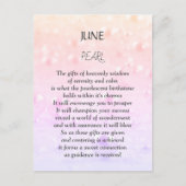 Parel geboortesteen Juni verjaardag Briefkaart (Voorkant)