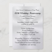 Parel Glans 60ste Huwelijksjubileum Uitnodigingen (Achterkant)