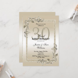 Parel Glans & Glitter 30e Huwelijksverjaardag Kaart