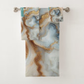 Parel Golden Girly Botswana Agaat Custom Monogram Bad Handdoek (Insitu)