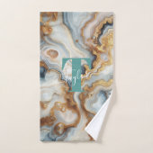Parel Golden Girly Botswana Agaat Custom Monogram Bad Handdoek (Handdoek)