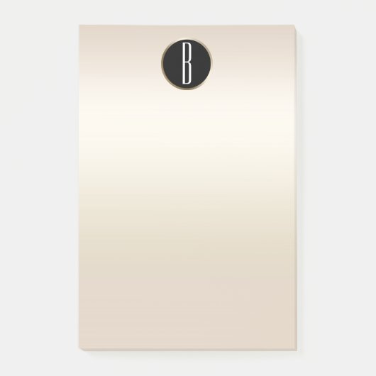 Parel Goud Glans Glam Kraft Landelijk Monogram Post-it® Notes (Voorkant)