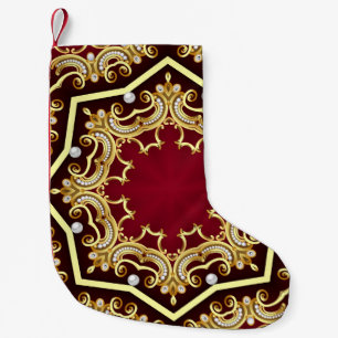Parel Gouden Frame Illustratie Achtergrond Kleine Kerstsok