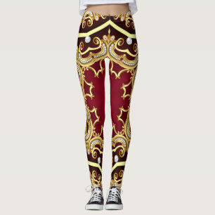 Parel Gouden Frame Illustratie Achtergrond Leggings