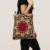 Parel Gouden Frame Illustratie Achtergrond Tote Bag (Dichtbij)