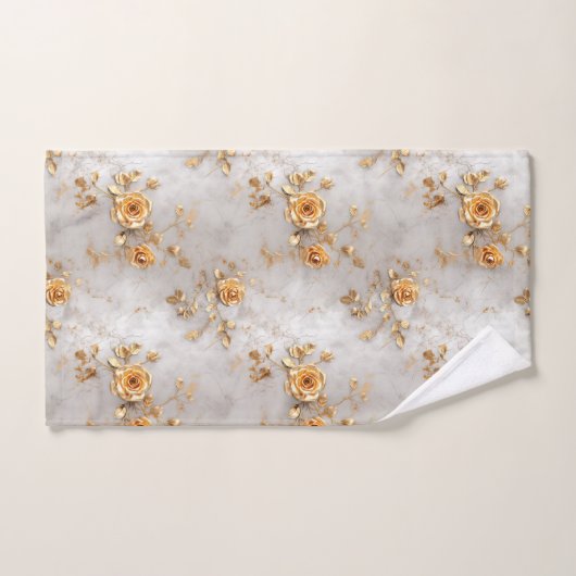 Parel Gouden Rozen Bloemen Bad Handdoek (Handdoek)