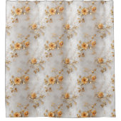 Parel Gouden Rozen Bloemen Douchegordijn (Voorkant)