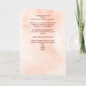 Parel Hart Bloemen Roos Vlinder Gevouwen Bruiloft Programma (Achterkant)