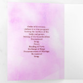 Parel Hart Bloemen Roze Bloemen Vlinder Bruiloft Drieluik Programma (Binnenzijde eerst)