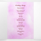 Parel Hart Bloemen Roze Bloemen Vlinder Bruiloft Drieluik Programma (Binnenkant midden)