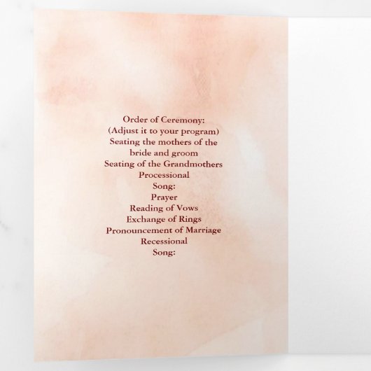 Parel Hart Bloemen Sinaasappel Bloemen Vlinder Bru Drieluik Programma (Binnenzijde eerst)