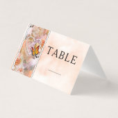 Parel Hart Sinaasappel Bloemen Vlinder Tafel Numme Kaart (Voorkant)