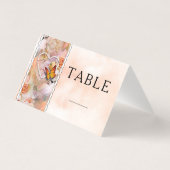 Parel Hart Sinaasappel Bloemen Vlinder Tafel Numme Kaart (Achterkant)