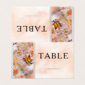 Parel Hart Sinaasappel Bloemen Vlinder Tafel Numme Kaart (Buitenkant ongevouwen)