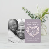 Parel hart trouwfoto 30 jaar feest kaart (Staand voorkant)