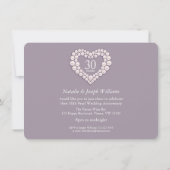 Parel hart trouwfoto 30 jaar feest kaart (Achterkant)