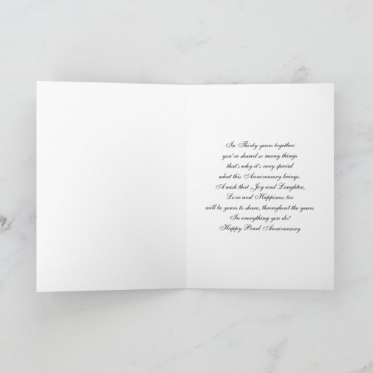 Parel Huwelijksjubileum Kaart (Binnen)
