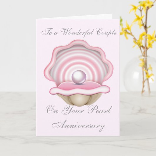 Parel Huwelijksjubileum Kaart (Gele Bloem)