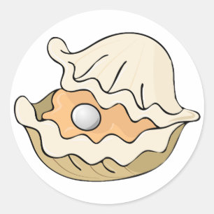 Parel in een oester Sticker