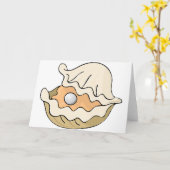 Parel in een oester Wenskaart Kaart (Gele Bloem)