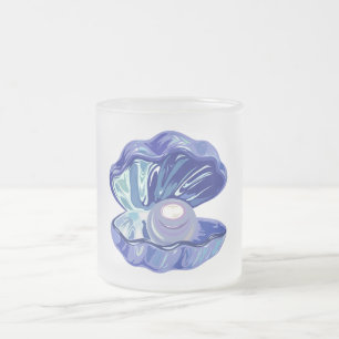 Parel in een zeeschelp matglas koffiemok