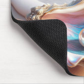 Parel in iriserende oesterschaal muismat (Hoek)