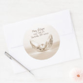 parel in schelp ronde sticker (Envelop)