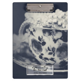Parel in Theekop Vintage Moderne Glamour Met Perso Klembord