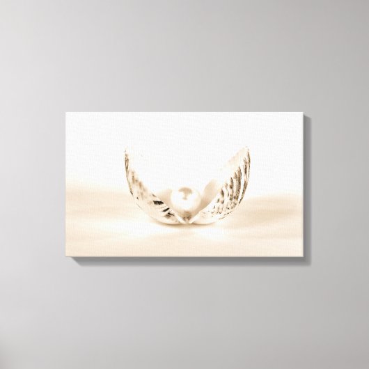 parel in zeeschelp canvas afdruk (Voorkant)