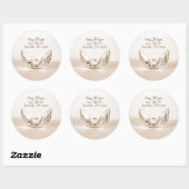 parel in zeeschelp ronde sticker (Vel)