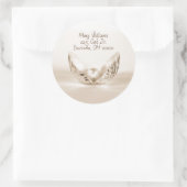 parel in zeeschelp ronde sticker (Tas)