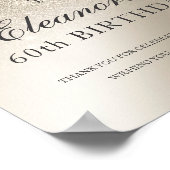 parel ivoor glitter metallic welkom verjaardag poster (Hoek)