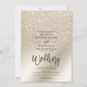 parel ivoor glitters parelmoer metaalfolie bruilof kaart (Voorkant)