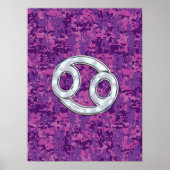 Parel Like Cancer Sterrenbeeld op Digitale Camo Poster (Voorkant)